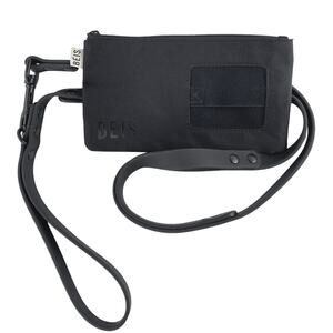 Beis Black Nylon Travel Pet Leash with Removable Poop Bags Pouch Wristlet